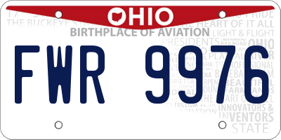 OH license plate FWR9976