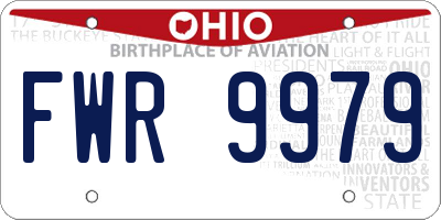 OH license plate FWR9979