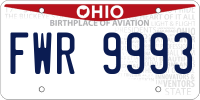 OH license plate FWR9993