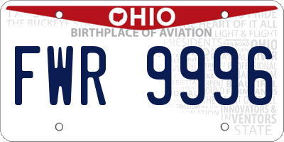 OH license plate FWR9996