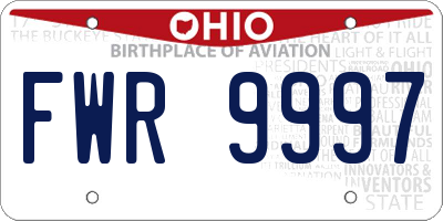 OH license plate FWR9997