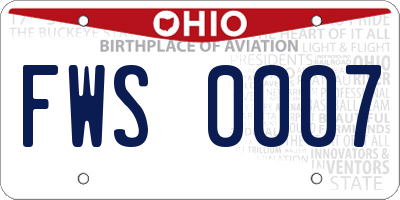 OH license plate FWS0007