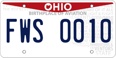 OH license plate FWS0010
