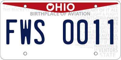 OH license plate FWS0011
