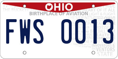 OH license plate FWS0013