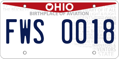OH license plate FWS0018
