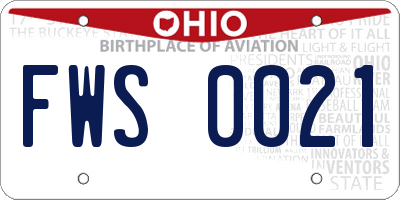 OH license plate FWS0021