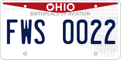 OH license plate FWS0022