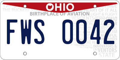 OH license plate FWS0042