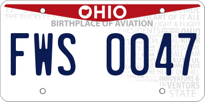 OH license plate FWS0047