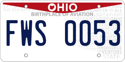 OH license plate FWS0053