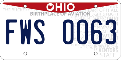 OH license plate FWS0063