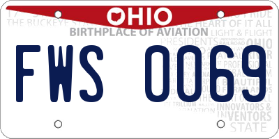 OH license plate FWS0069