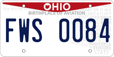 OH license plate FWS0084