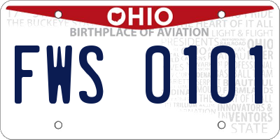 OH license plate FWS0101