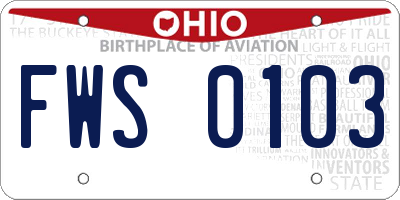 OH license plate FWS0103