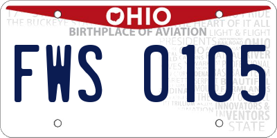 OH license plate FWS0105