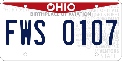 OH license plate FWS0107