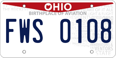 OH license plate FWS0108