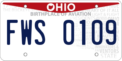OH license plate FWS0109