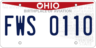 OH license plate FWS0110