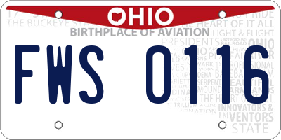 OH license plate FWS0116