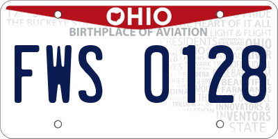 OH license plate FWS0128