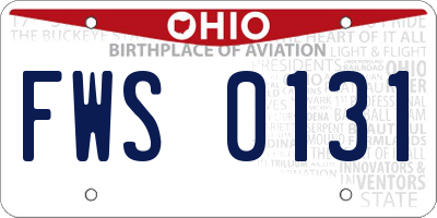 OH license plate FWS0131