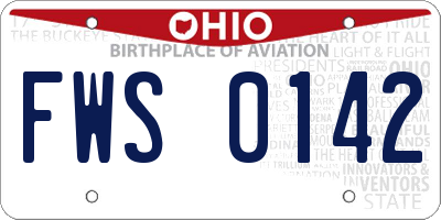 OH license plate FWS0142