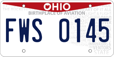 OH license plate FWS0145