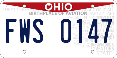 OH license plate FWS0147