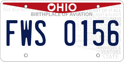 OH license plate FWS0156
