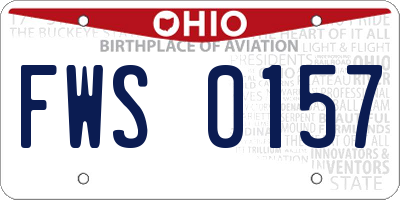 OH license plate FWS0157