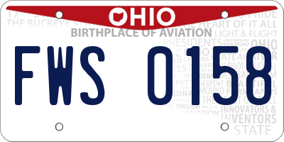 OH license plate FWS0158