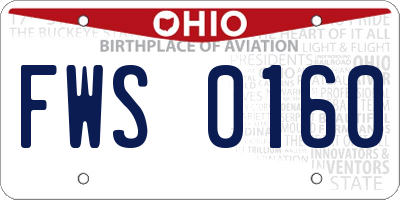 OH license plate FWS0160