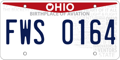 OH license plate FWS0164