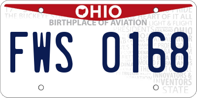 OH license plate FWS0168