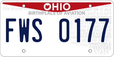 OH license plate FWS0177