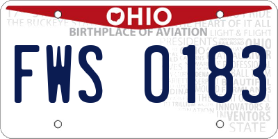 OH license plate FWS0183