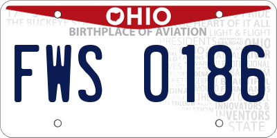 OH license plate FWS0186