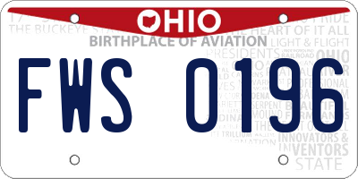 OH license plate FWS0196