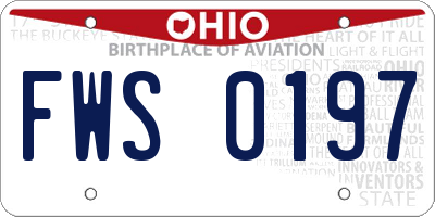 OH license plate FWS0197