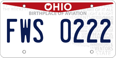OH license plate FWS0222