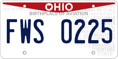 OH license plate FWS0225