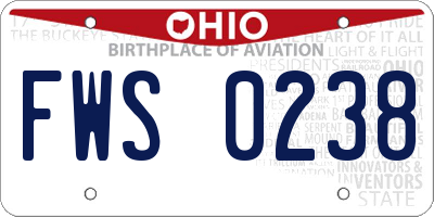 OH license plate FWS0238