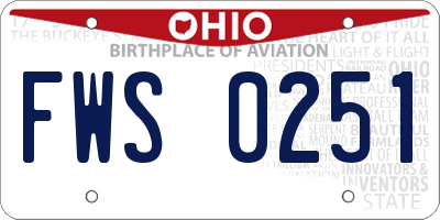 OH license plate FWS0251