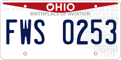 OH license plate FWS0253
