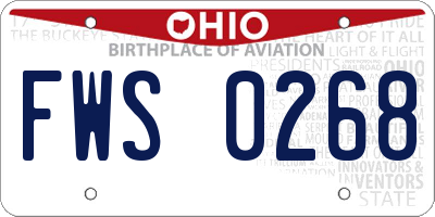 OH license plate FWS0268