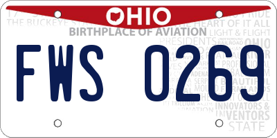 OH license plate FWS0269