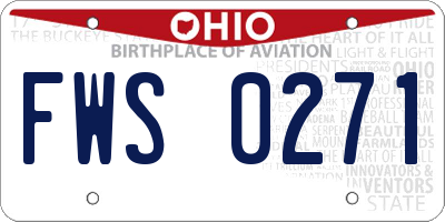 OH license plate FWS0271